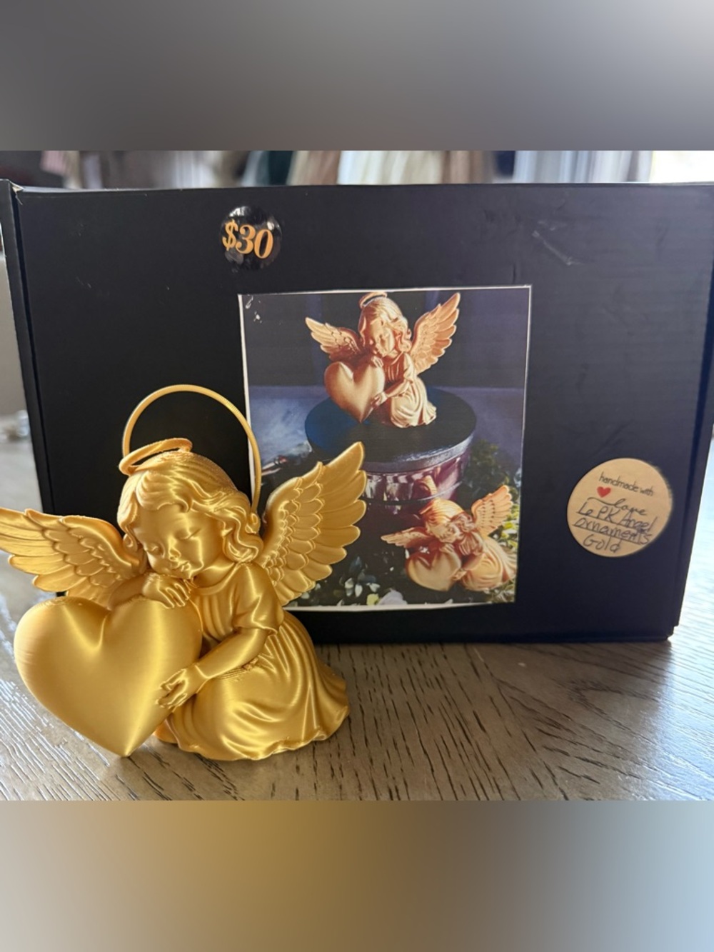 3-D crafted Angel Heart Christmas Decorative Ornament Set of 6